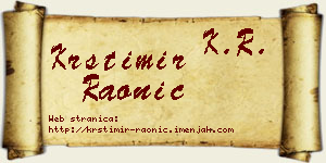 Krstimir Raonić vizit kartica
